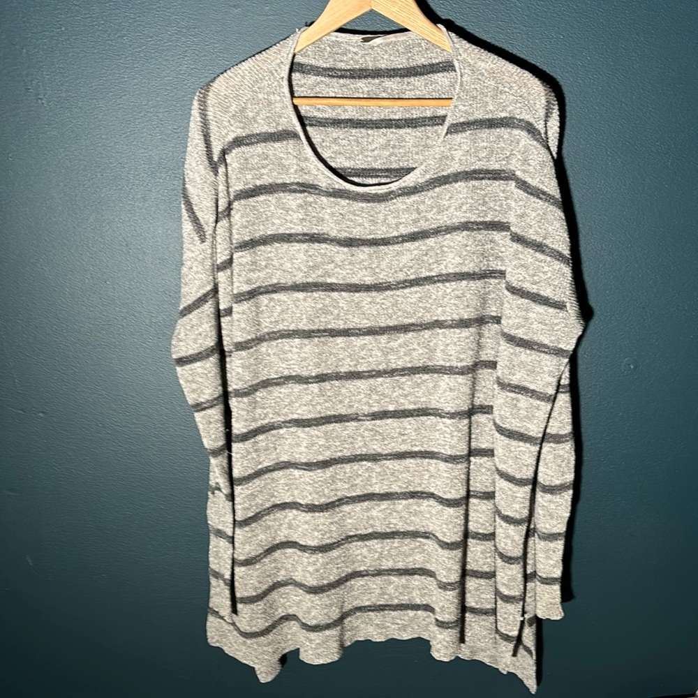 Free People Women’s Striped Crew Neck Oversized Loose Sweater Size Small